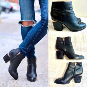 Alexander Wang GABI Black Leather Ankle Boots